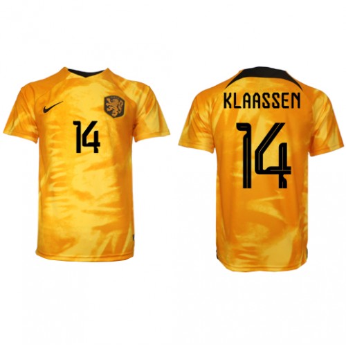 Fotbalové Dres Holandsko Davy Klaassen #14 Domácí MS 2022 Krátký Rukáv